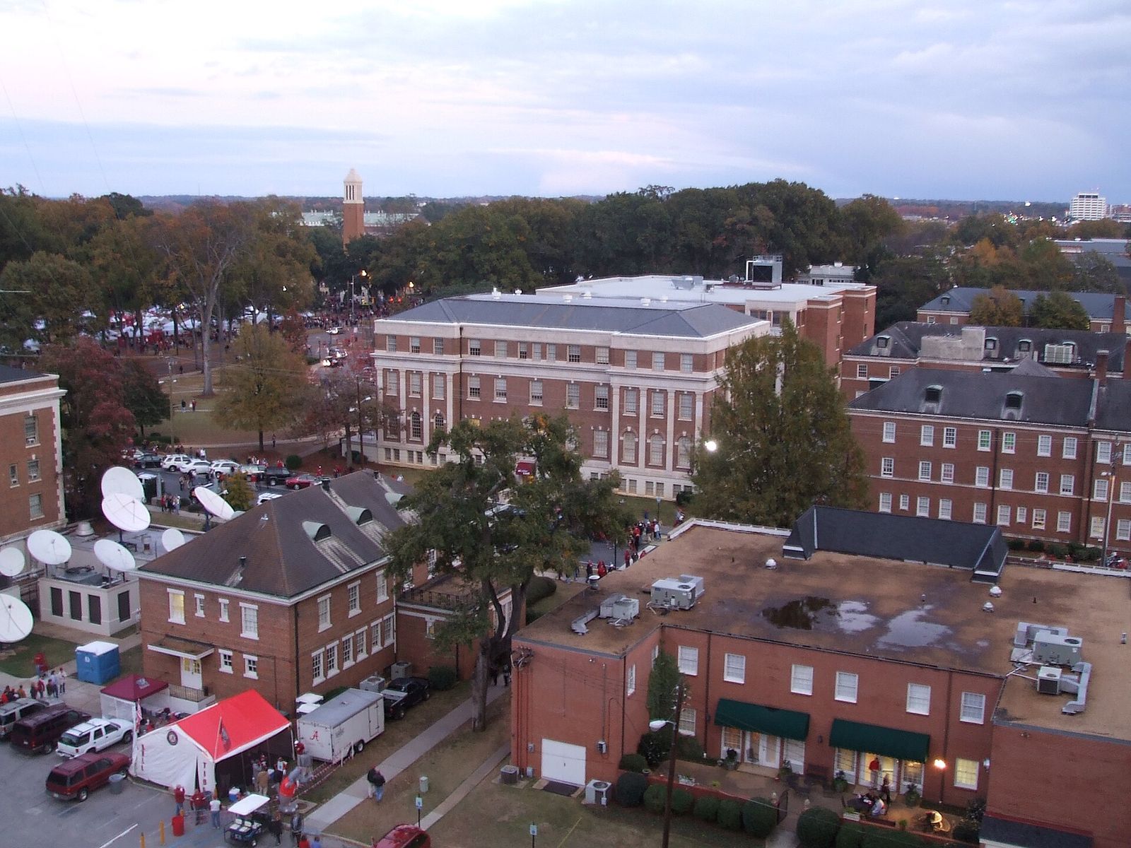 A view over part of the University of Alabama campus in Tuscaloosa