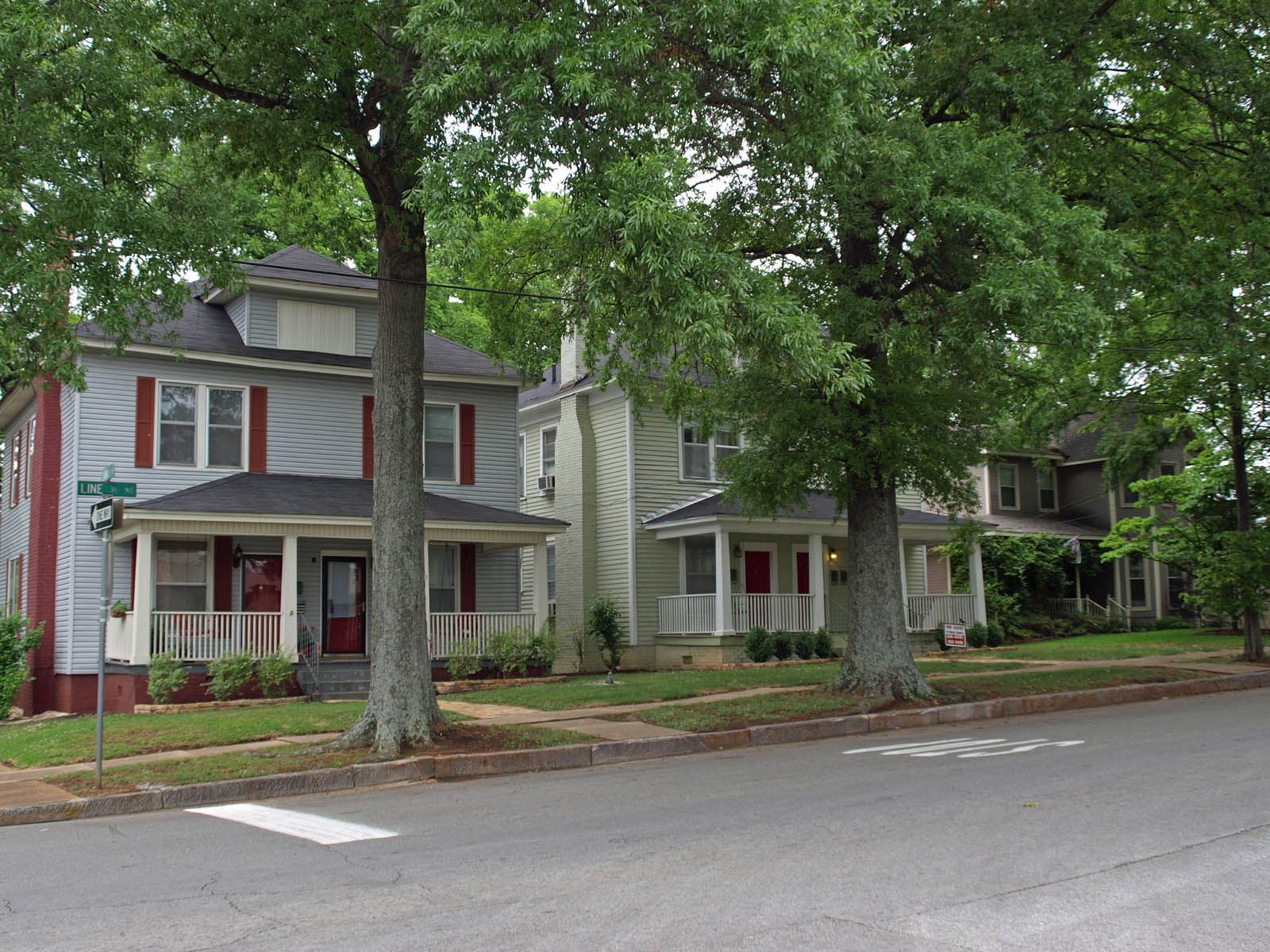 Houses on Line Street NE in the Bank Street-Old Decatur Historic District