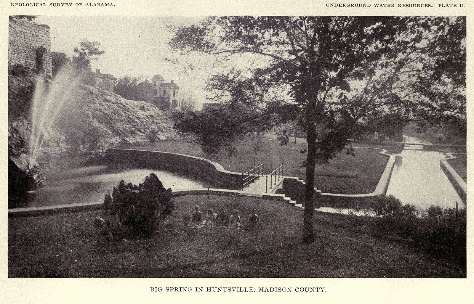 A 1907 photograph of the Big Spring in Huntsville, the spring the city grew around