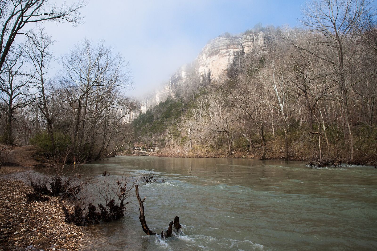 Limestone bluffs above the Buffalo National River in Arkansas