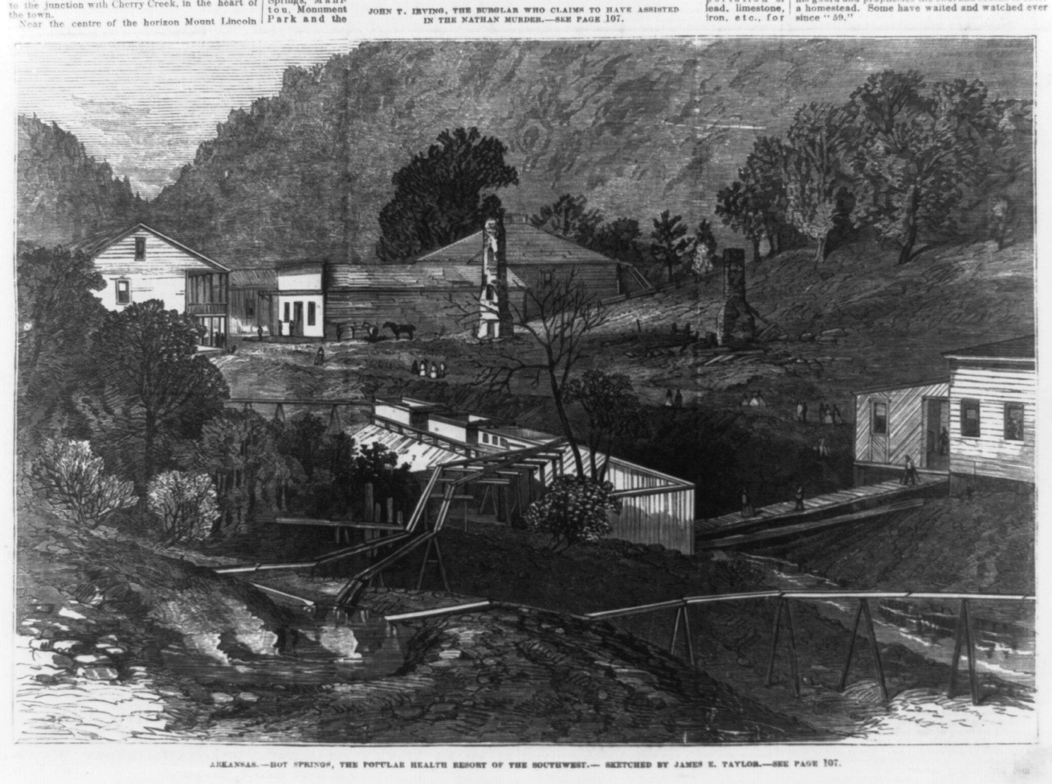 Nineteenth-century sketches of Hot Springs, Arkansas, the popular health resort