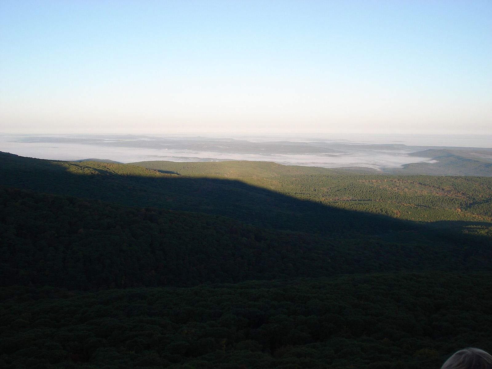The view northwest from the summit of Mount Magazine over the Arkansas River Valley