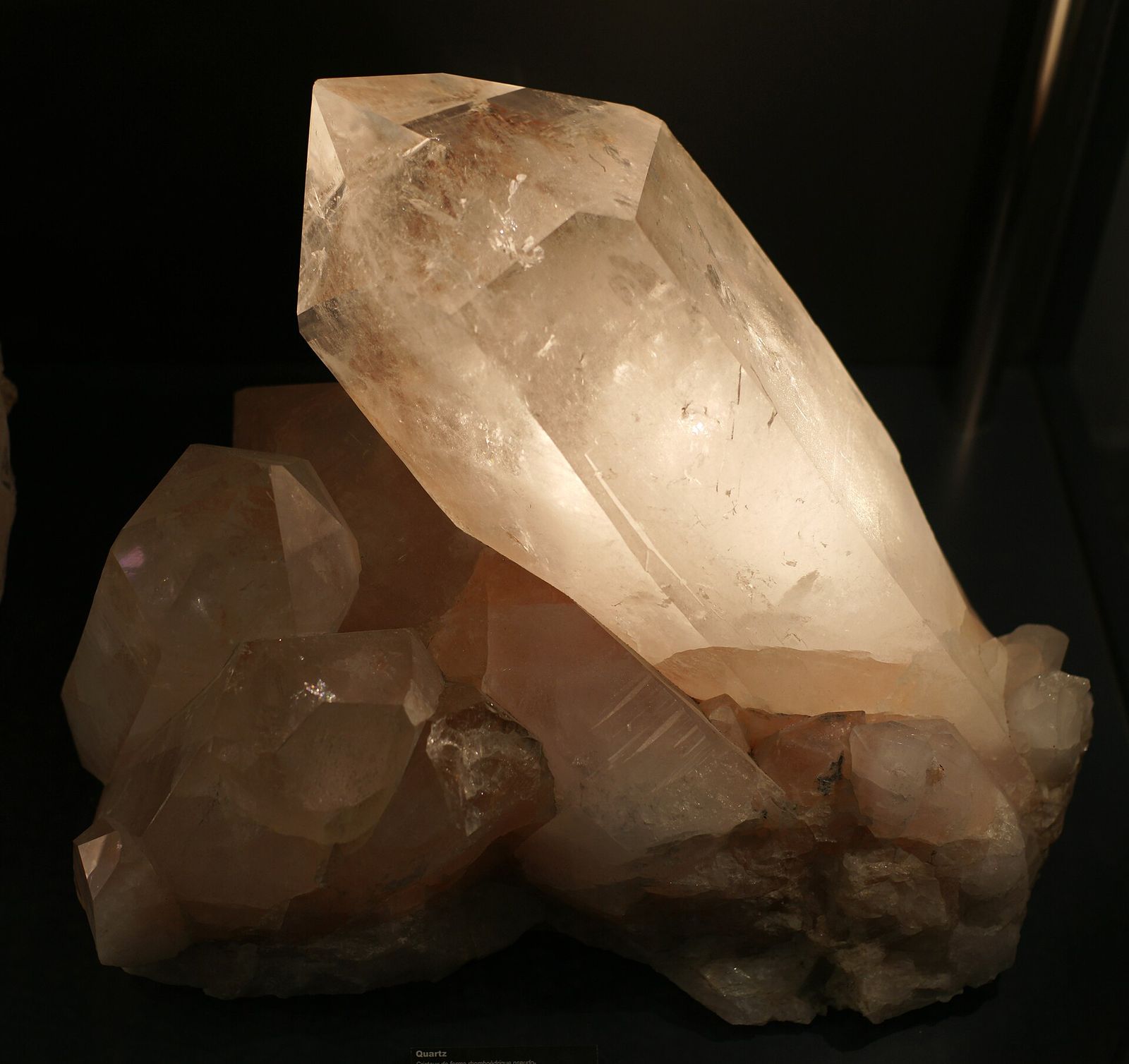 A cluster of clear quartz crystals from the Mount Ida area of Arkansas