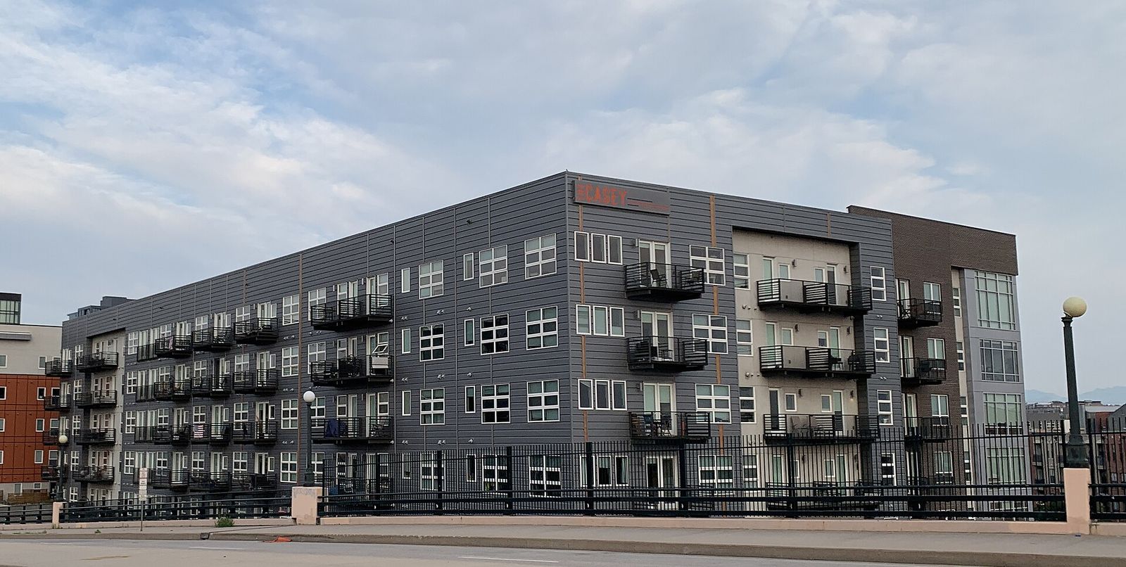 A modern apartment building in the Union Station North neighborhood of Denver