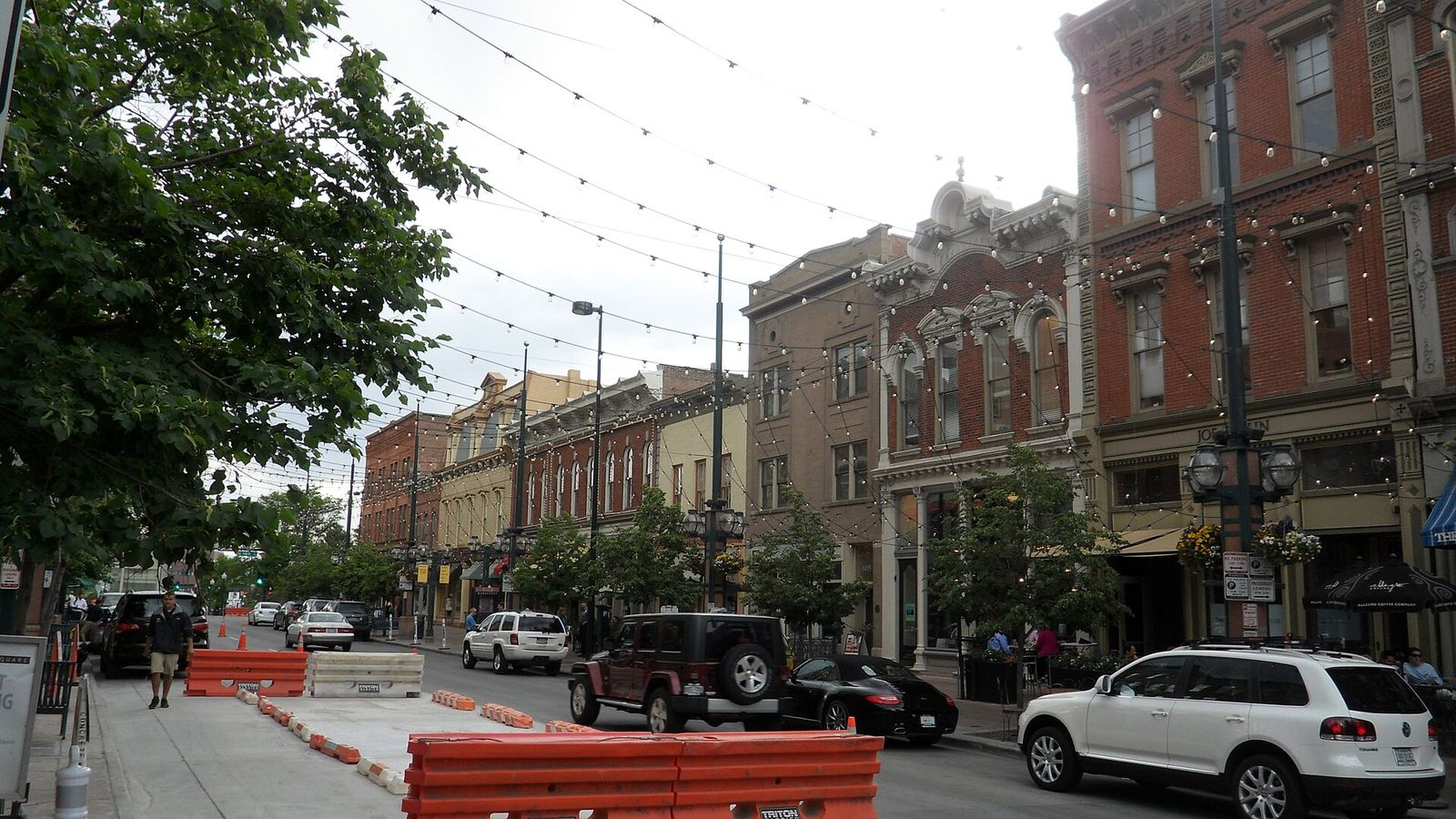 The Victorian brick storefronts of historic Larimer Square in downtown Denver