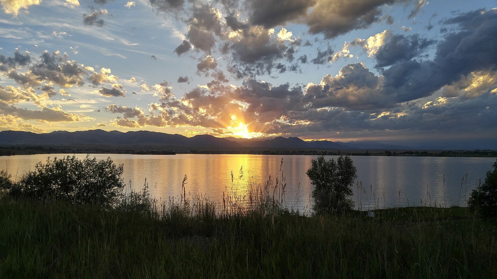 Sunset over Standley Lake in Westminster, Colorado