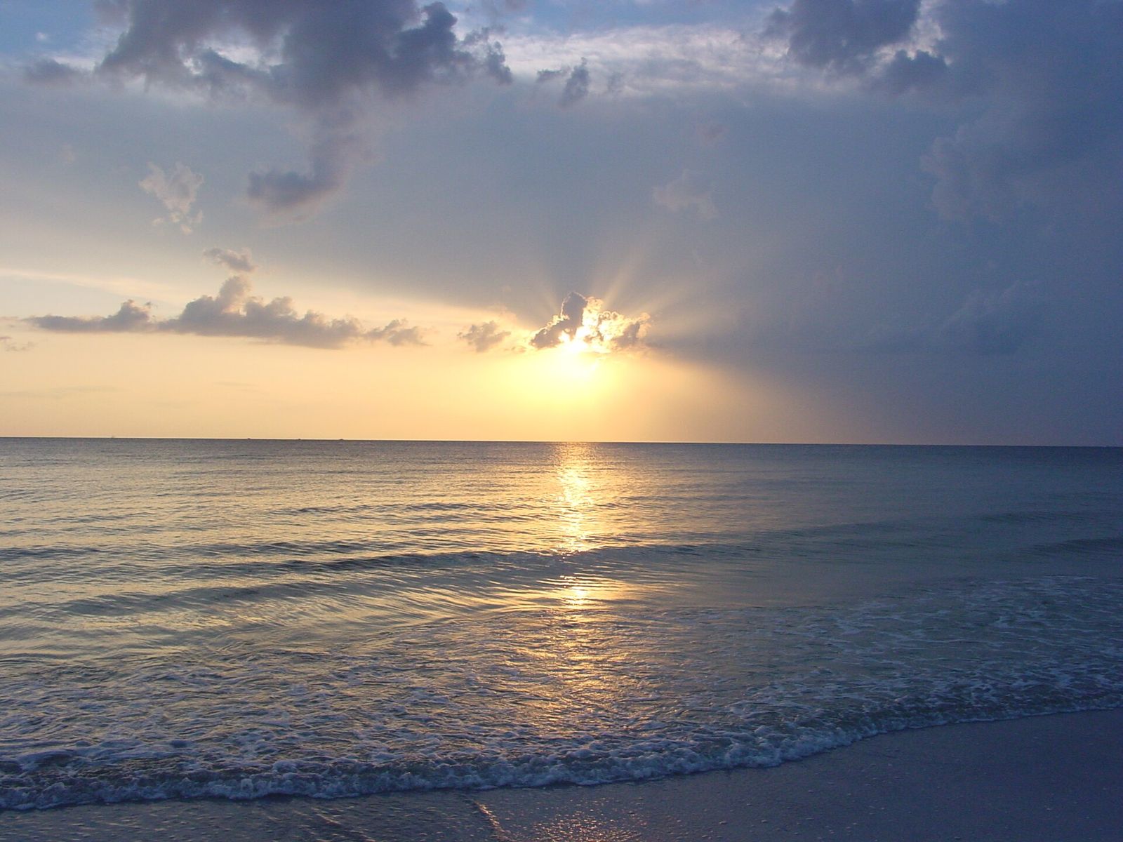 Sunset over the water at North Beach in Fort De Soto Park, a Pinellas County park