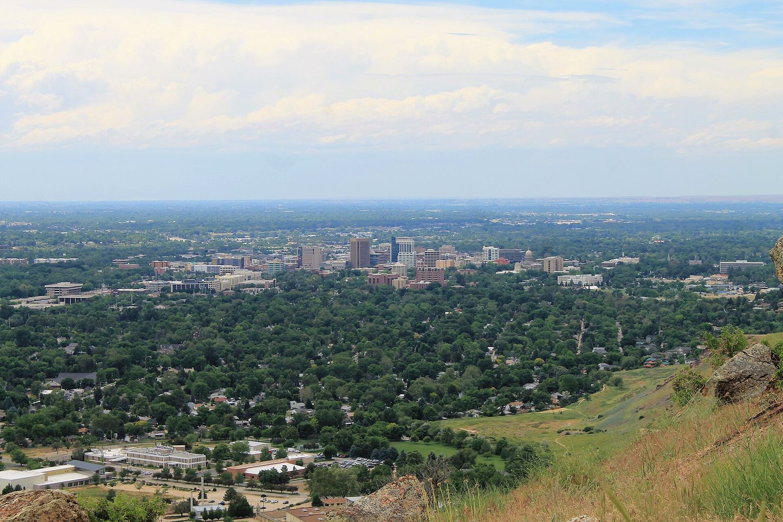 Boise and the Treasure Valley spread out below the sagebrush slopes of Table Rock in the foothills